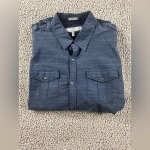 PD&C Dark Blue Casual Button-Down Shirt Men’s size XL